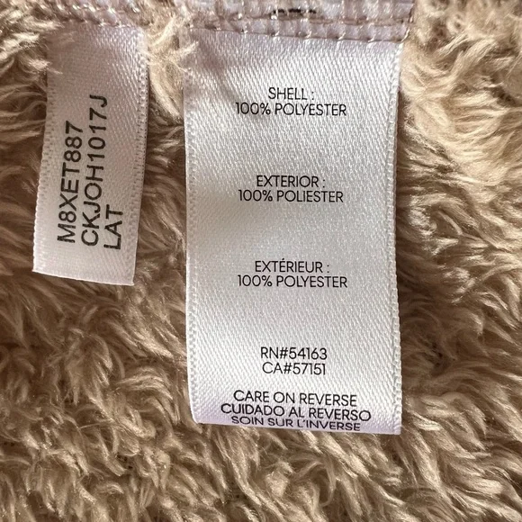Calvin Klein Beige Teddy Jacket-S - Picture 4 of 10